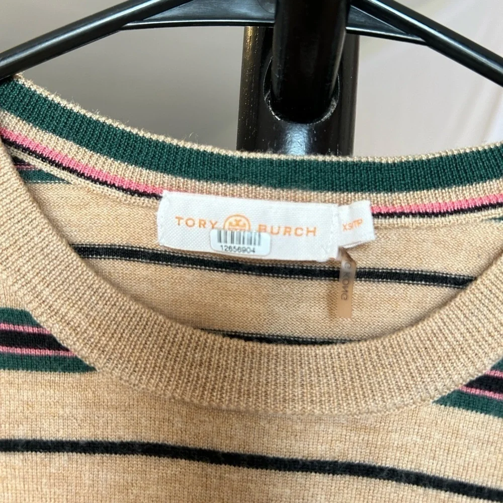 Tory Burch Madeline StripeMerino Wool Sweater